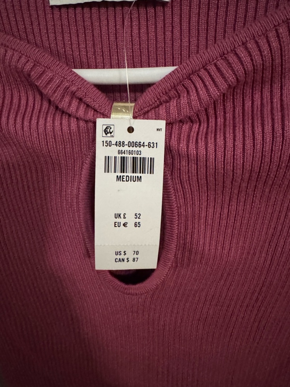 Abercrombie & Fitch Ribbed Keyhole Sweaters - Olive Green & Raspberry - Picture 7 of 8